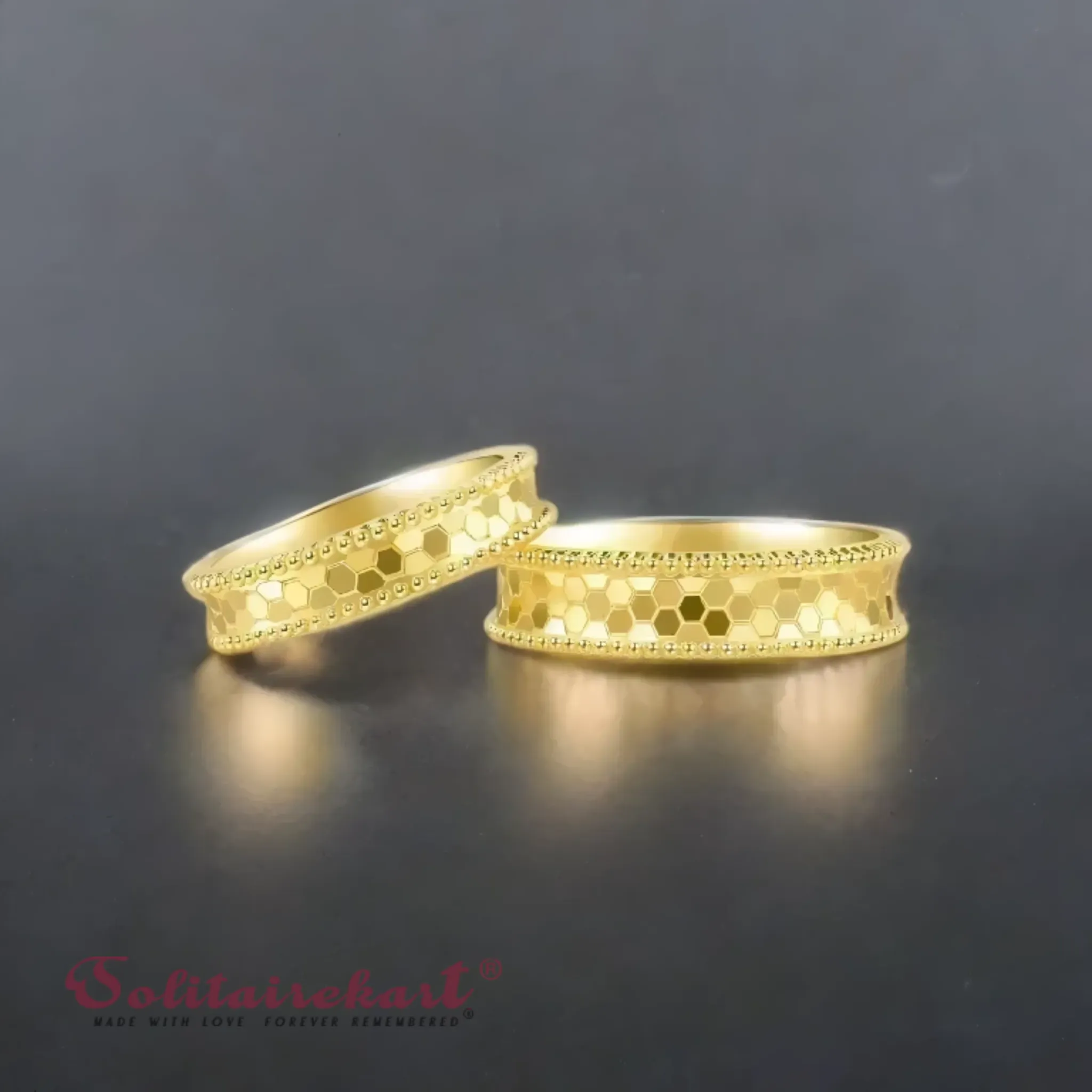 14K 7.11Grams Gold Couple Rings – Elegant Band Design